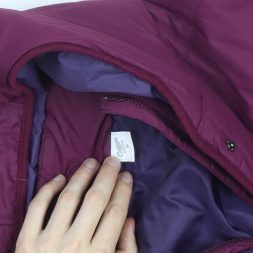 Cream Women’s Purple Hooded Mid-Length Puffer Coat Size 14