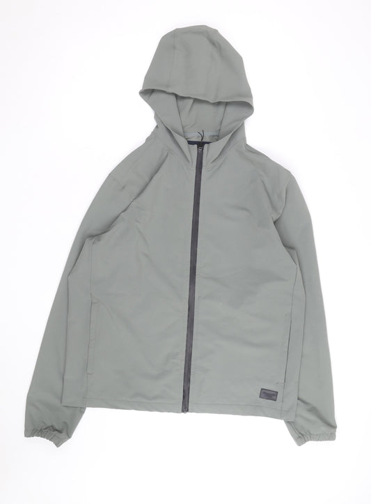 Abercrombie & Fitch Men’s Grey L Hooded Full Zip Windbreaker Jacket