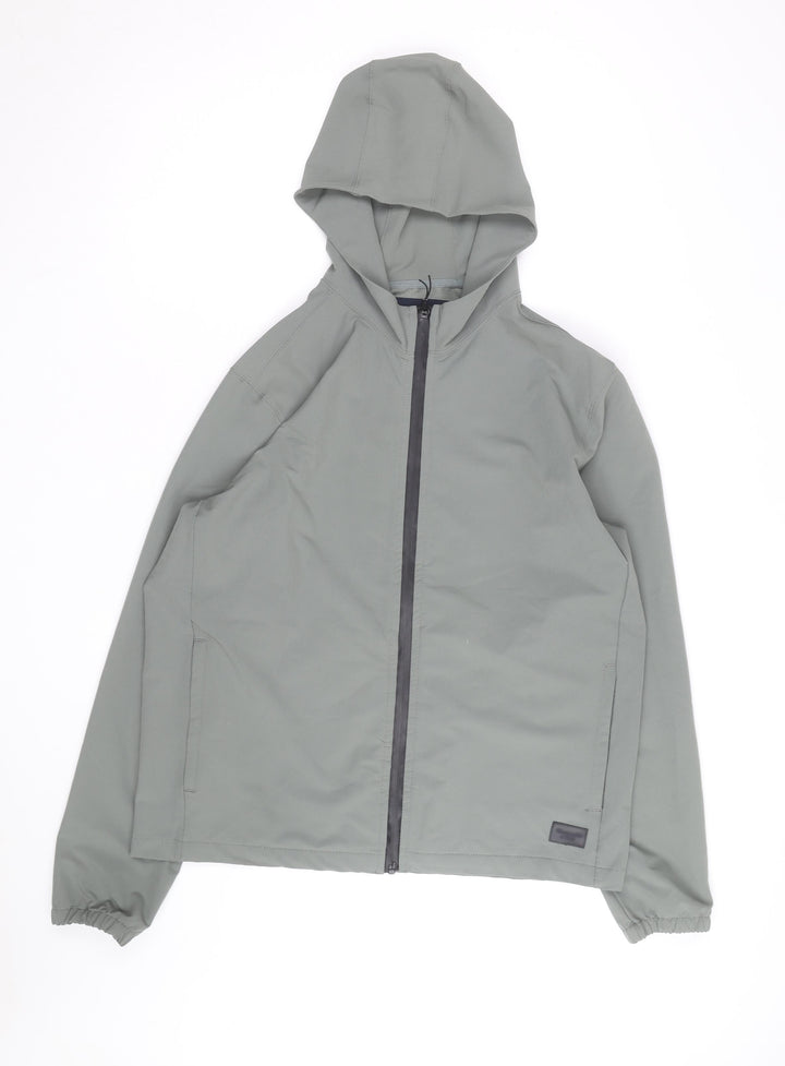 Abercrombie & Fitch Men’s Grey L Hooded Full Zip Windbreaker Jacket