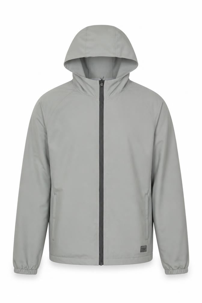 Abercrombie & Fitch Men’s Grey L Hooded Full Zip Windbreaker Jacket