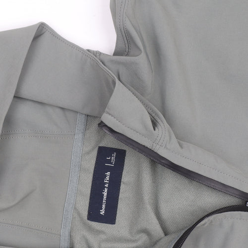 Abercrombie & Fitch Men’s Grey L Hooded Full Zip Windbreaker Jacket