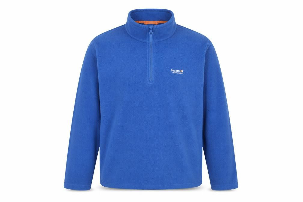 Front view of Regatta Men's Blue Fleece 1/2 Zip Pullover Sweatshirt XL