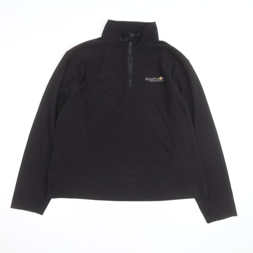 Regatta Womens Black Fleece 1/4 Zip Pullover Sweatshirt Size M
