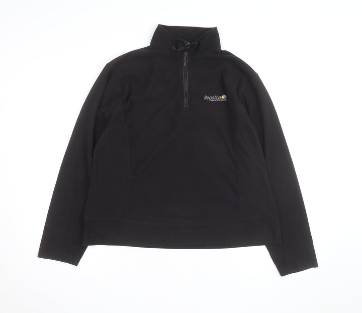 Regatta Womens Black Fleece 1/4 Zip Pullover Sweatshirt Size M