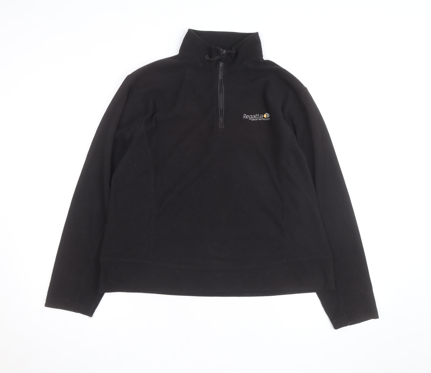 Regatta Womens Black Fleece 1/4 Zip Pullover Sweatshirt Size M
