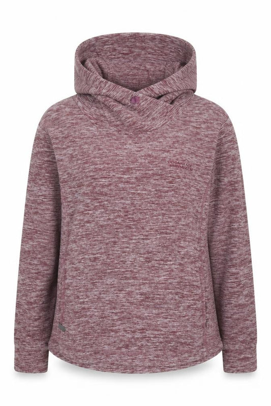 Front view of Regatta women’s burgundy hooded pullover hoodie uk 12 polyester blend