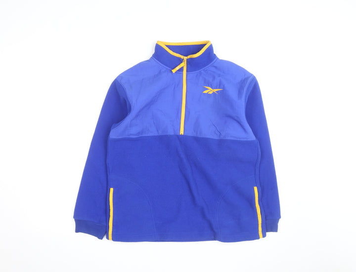 Reebok Men’s Blue 1/4 Zip Fleece Sweatshirt XL High Neck