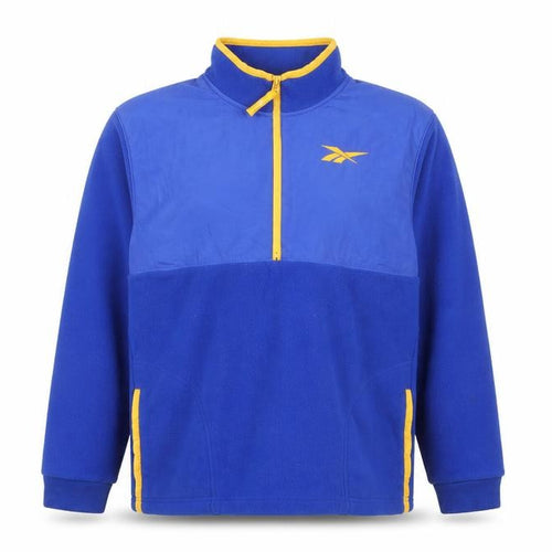 Reebok Men’s Blue 1/4 Zip Fleece Sweatshirt XL High Neck