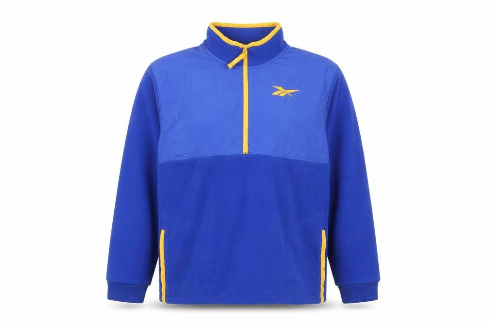 Reebok Men’s Blue 1/4 Zip Fleece Sweatshirt XL High Neck