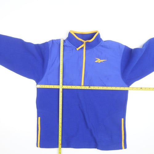 Reebok Men’s Blue 1/4 Zip Fleece Sweatshirt XL High Neck