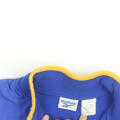 Reebok Men’s Blue 1/4 Zip Fleece Sweatshirt XL High Neck