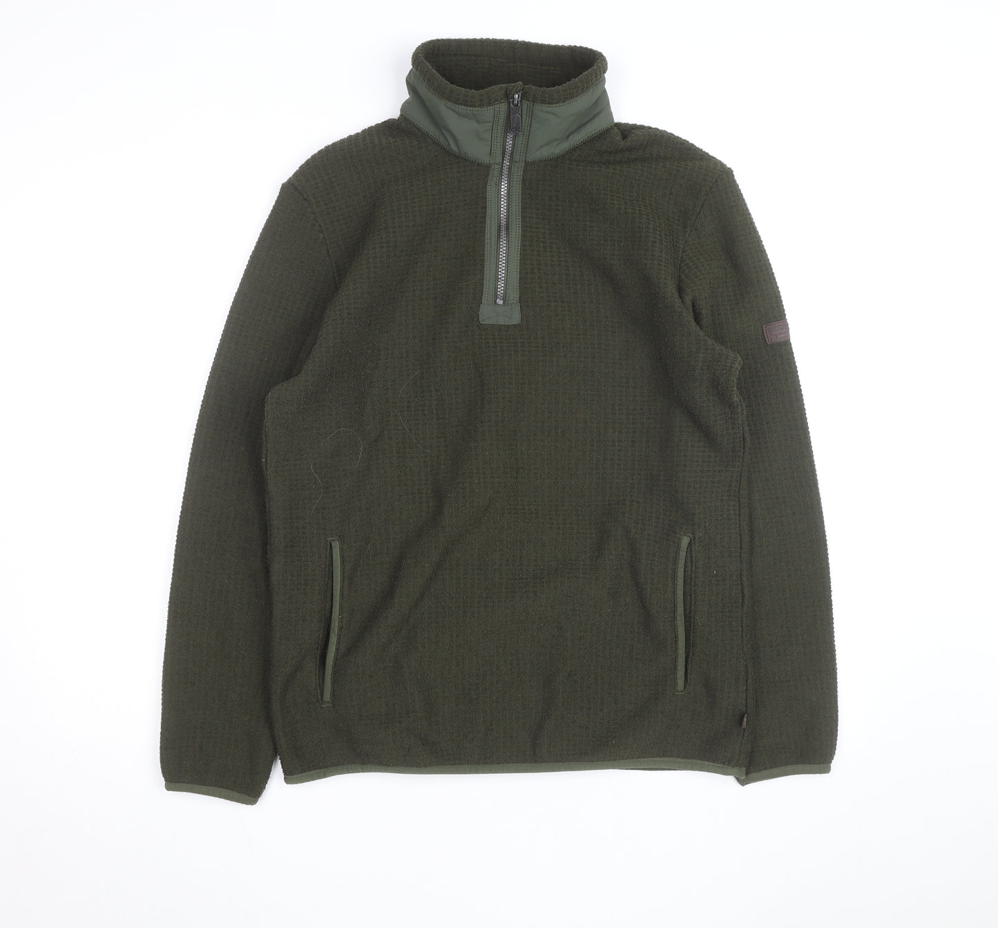 Regatta Men's Green Fleece 1/4 Zip Pullover Sweatshirt M Outdoor Hiking