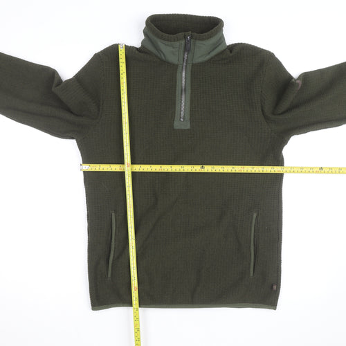 Regatta Men's Green Fleece 1/4 Zip Pullover Sweatshirt M Outdoor Hiking