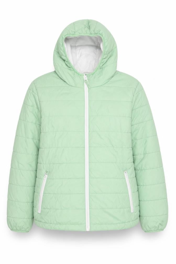 Front view of Peter Storm Women's Green Hooded Puffer Jacket, size 18