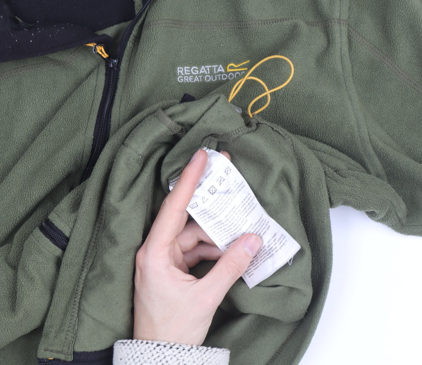 Regatta Men’s Green Fleece Full Zip Windbreaker Jacket XL