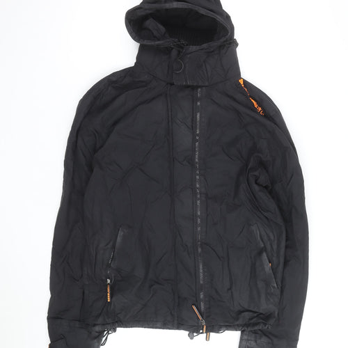 Superdry Men's Black 2XL Windbreaker Hooded Jacket