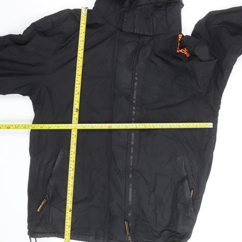 Superdry Men's Black 2XL Windbreaker Hooded Jacket