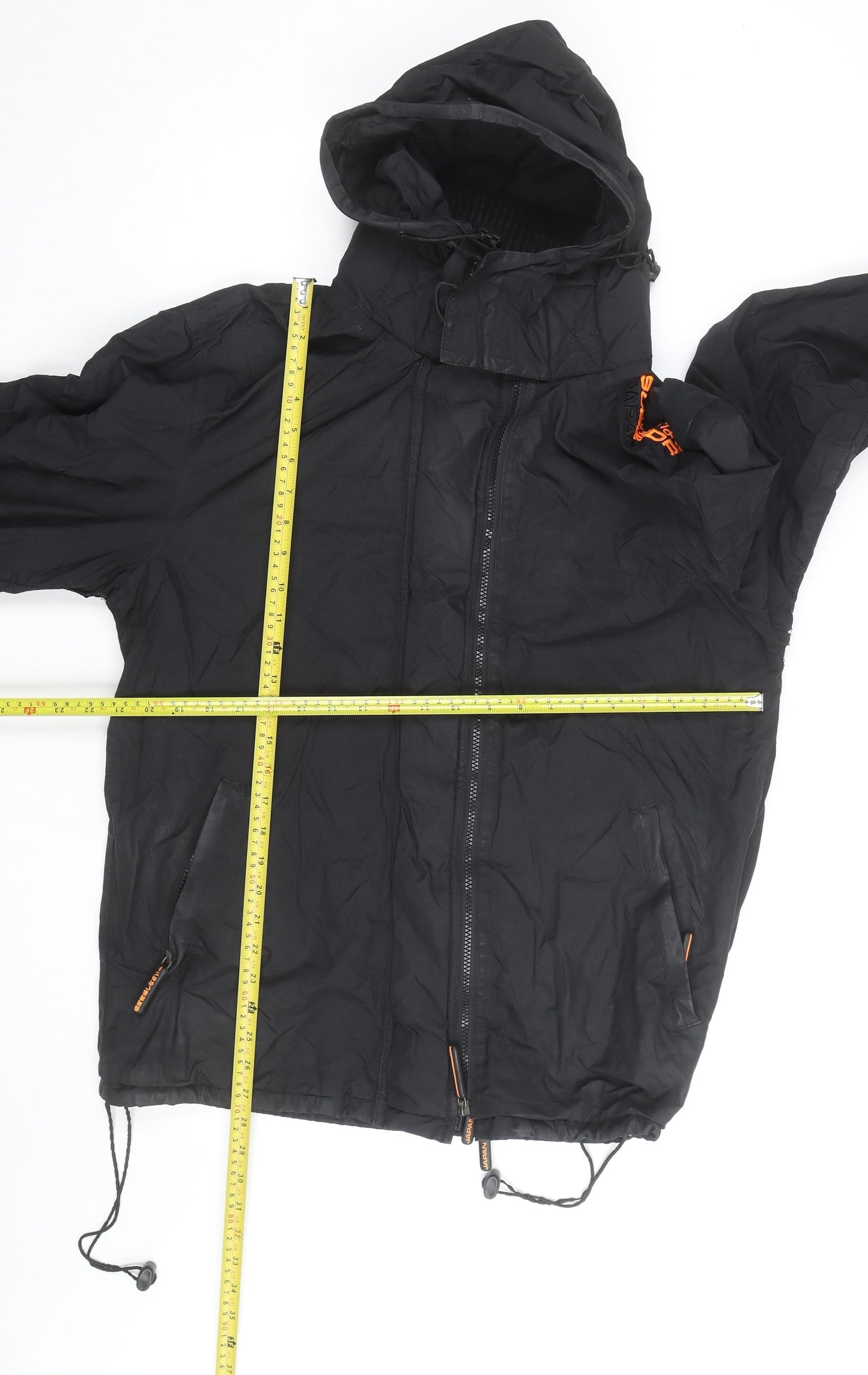 Superdry Men's Black 2XL Windbreaker Hooded Jacket
