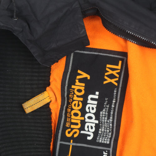 Superdry Men's Black 2XL Windbreaker Hooded Jacket