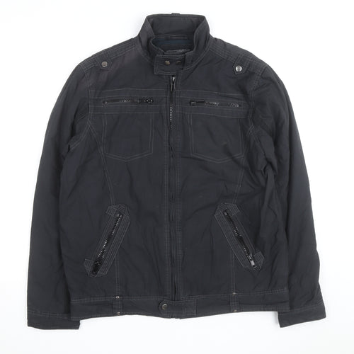 Dissident Men's Black Regular Fit Biker Jacket L 42in Polyester