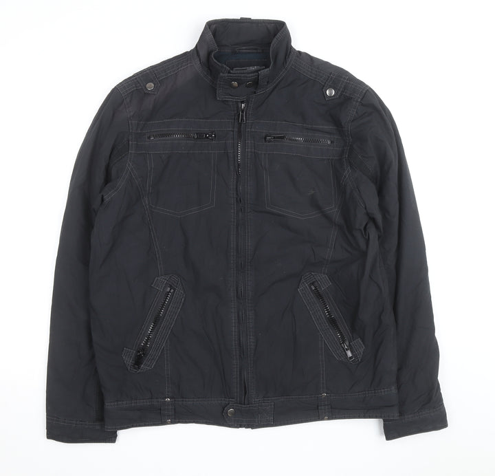 Dissident Men's Black Regular Fit Biker Jacket L 42in Polyester