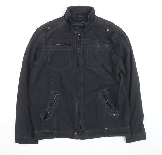 Dissident Men's Black Regular Fit Biker Jacket L 42in Polyester