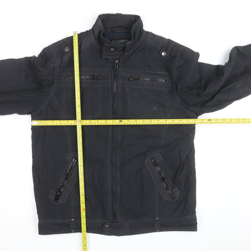 Dissident Men's Black Regular Fit Biker Jacket L 42in Polyester