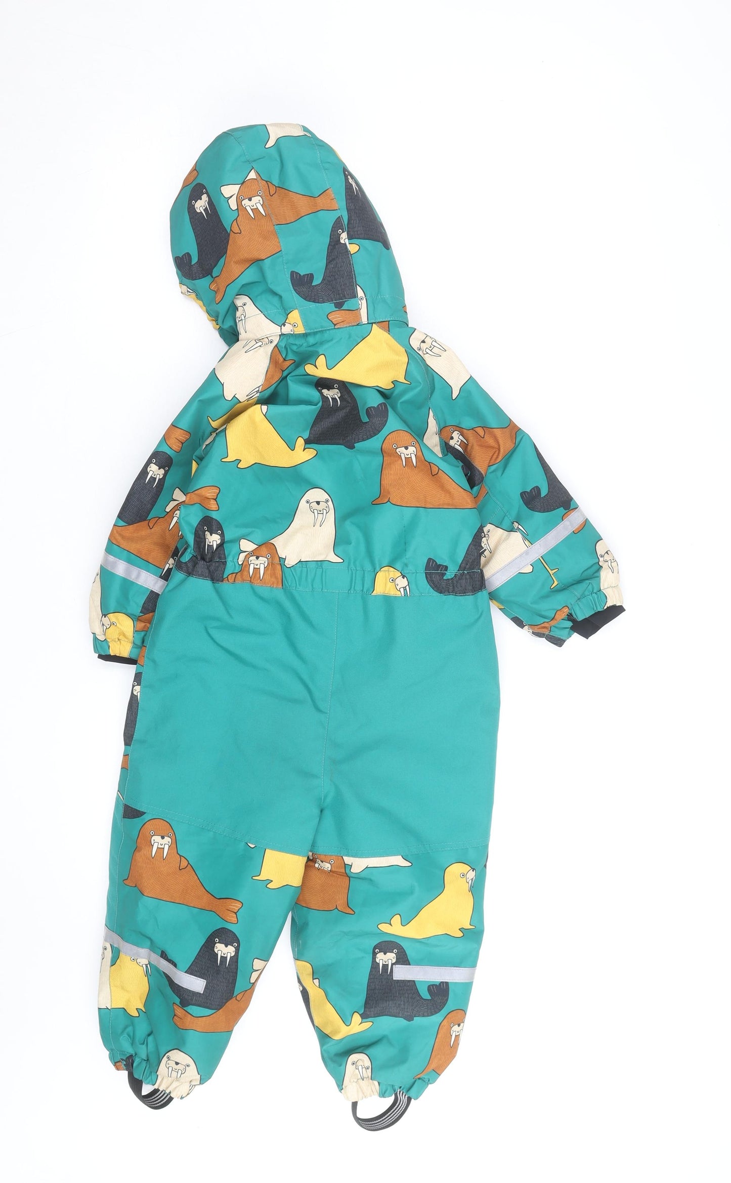Lindex Unisex Baby Multicoloured Walrus Print Hooded Snowsuit 2-3 Years