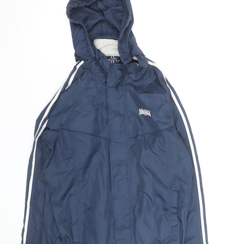 Lonsdale Men's Blue Hooded Windbreaker Jacket Size M