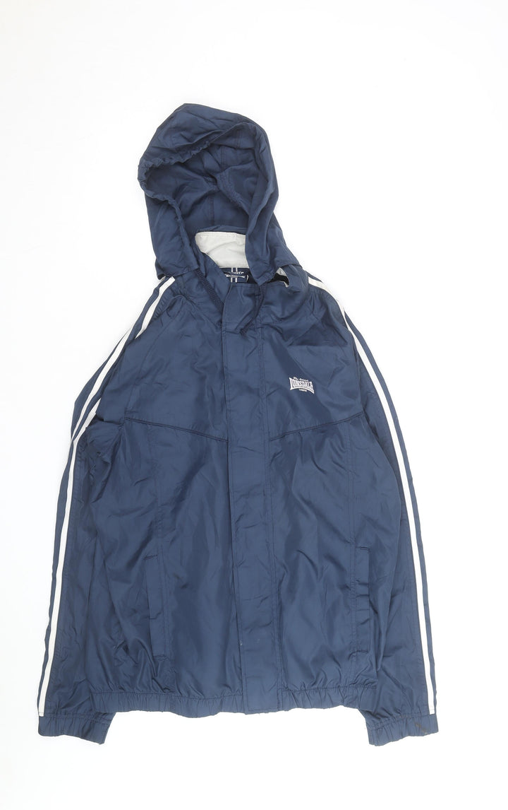 Lonsdale Men's Blue Hooded Windbreaker Jacket Size M