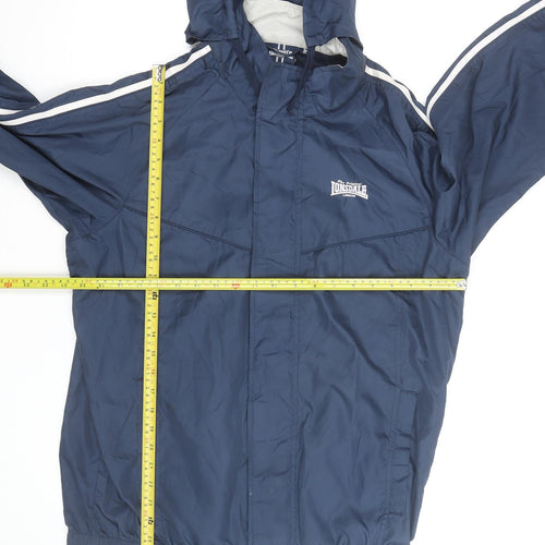 Lonsdale Men's Blue Hooded Windbreaker Jacket Size M