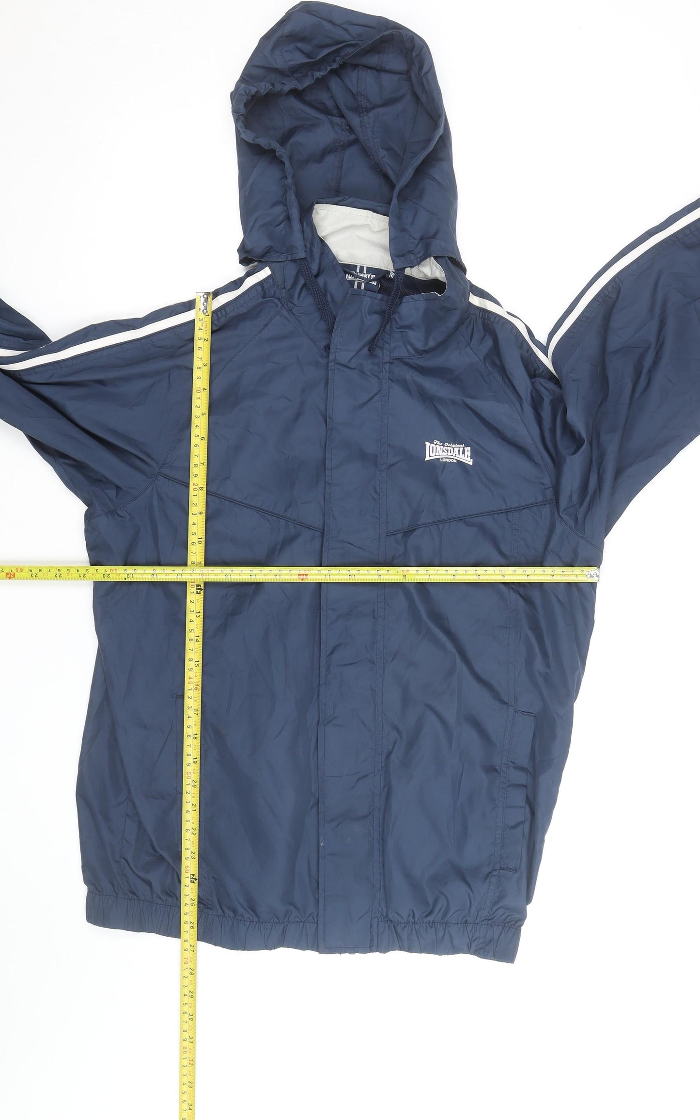 Lonsdale Men's Blue Hooded Windbreaker Jacket Size M