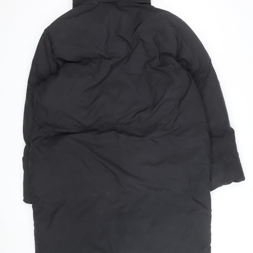 Threadbare Womens Black Long Hooded Puffer Coat Size 14