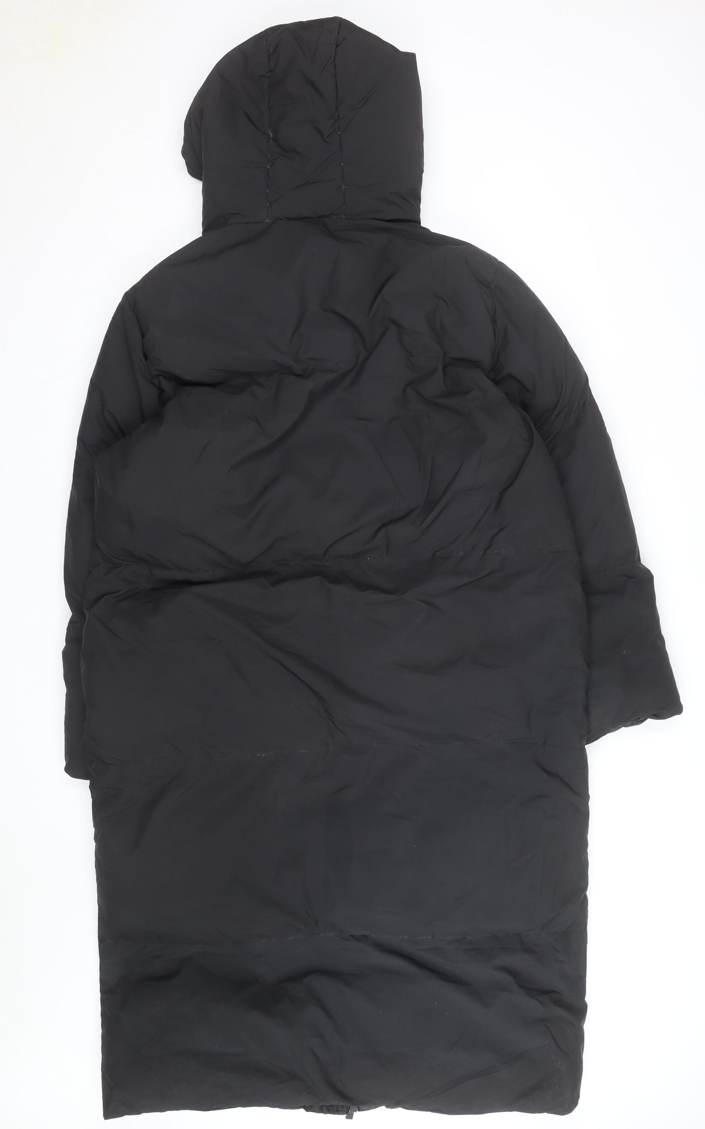 Threadbare Womens Black Long Hooded Puffer Coat Size 14