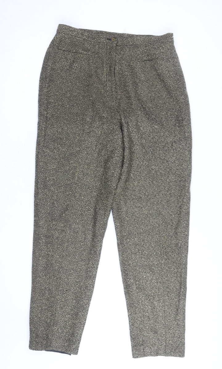 Tabi International Women's Black Tweed Tapered Trousers Size 10