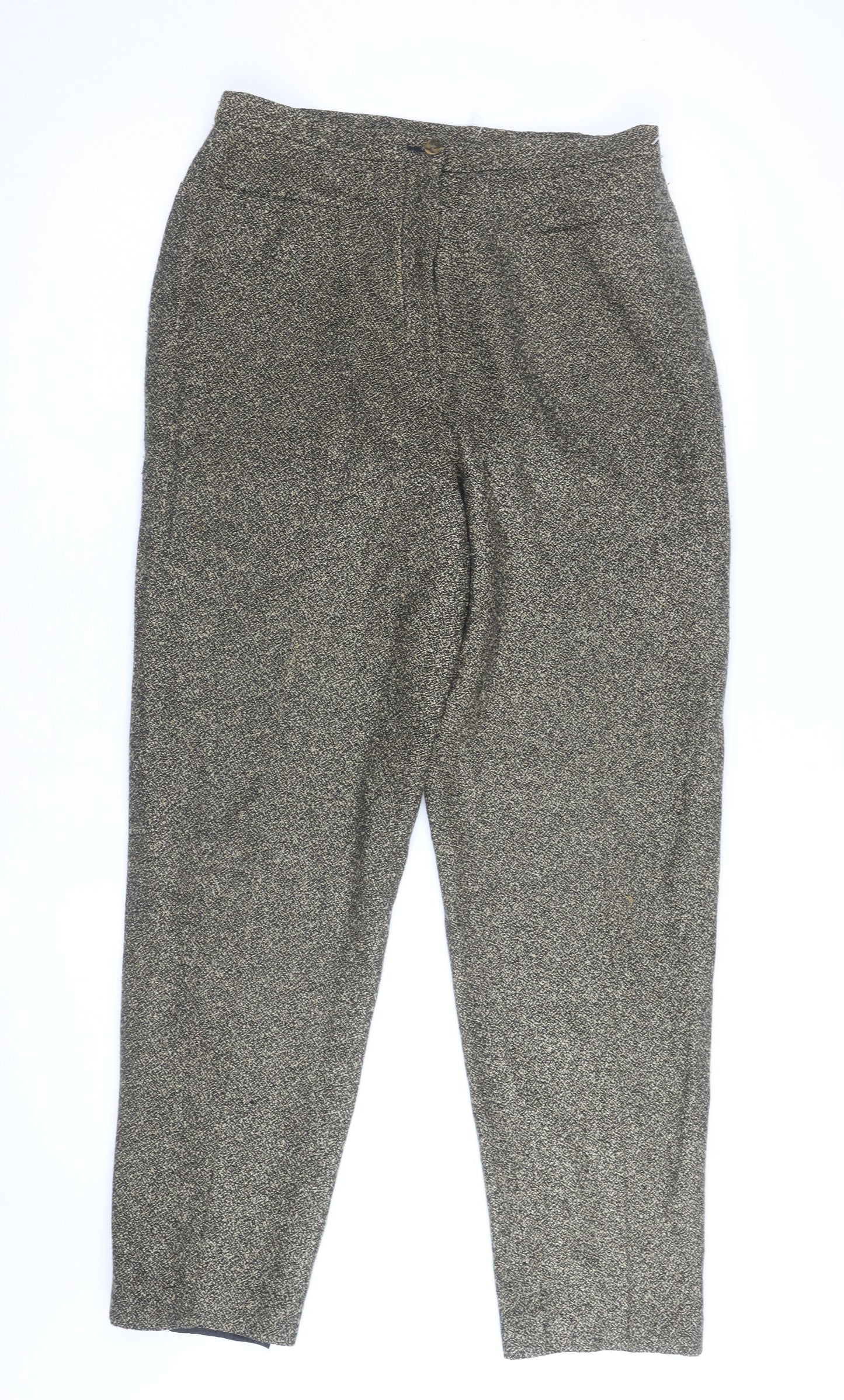 Tabi International Women's Black Tweed Tapered Trousers Size 10