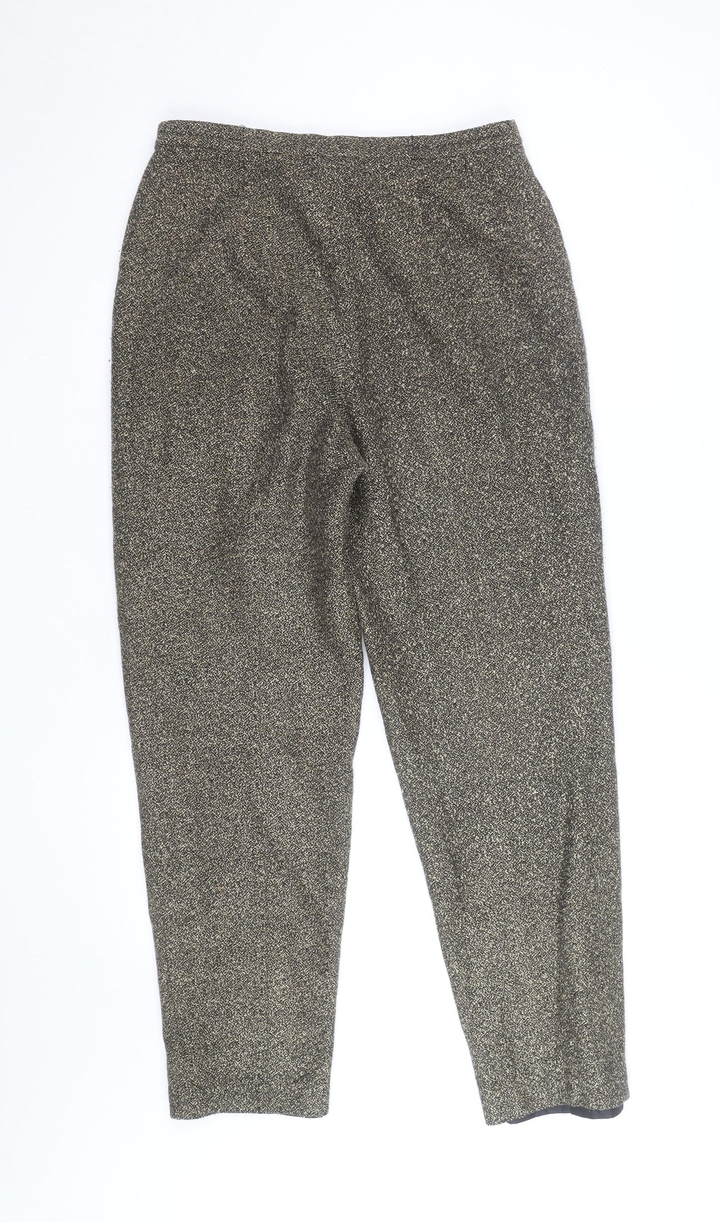 Tabi International Women's Black Tweed Tapered Trousers Size 10