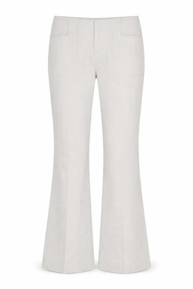 Rampage Women’s Beige Flared Stretch Cotton Trousers Size 12