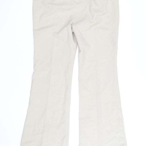 Rampage Women’s Beige Flared Stretch Cotton Trousers Size 12
