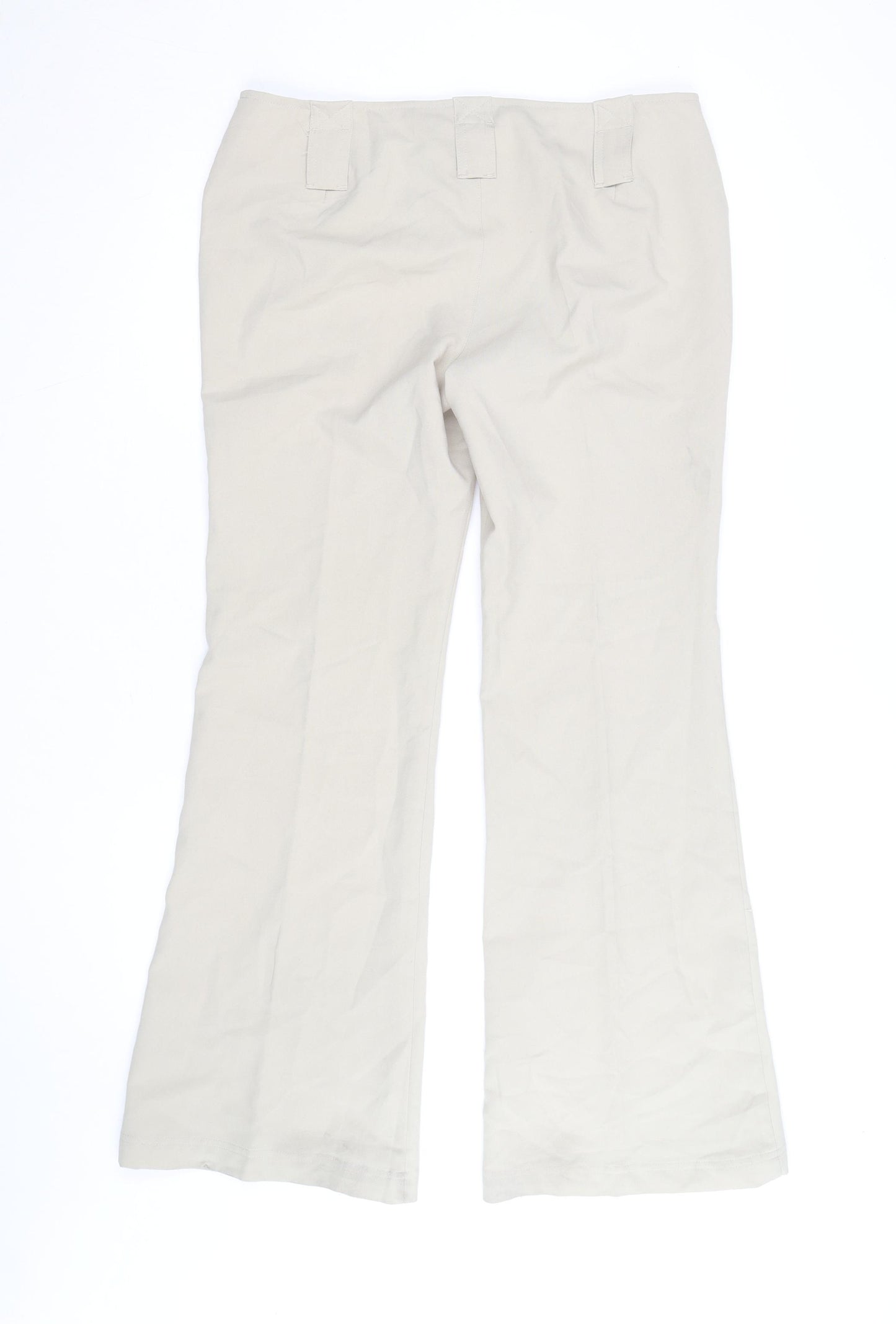 Rampage Women’s Beige Flared Stretch Cotton Trousers Size 12