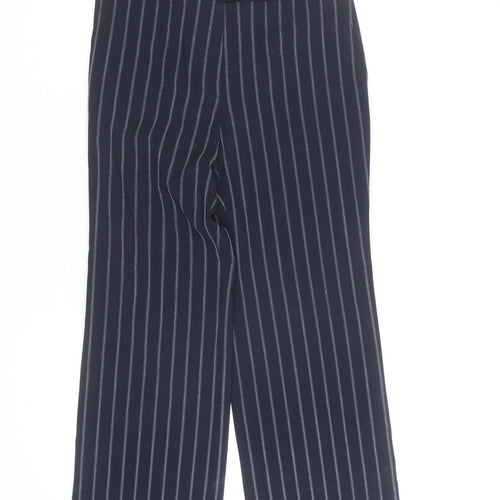 Talbots Petites Navy Pinstripe Wide-Leg Trousers Size 8 Petite