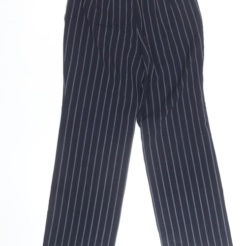 Talbots Petites Navy Pinstripe Wide-Leg Trousers Size 8 Petite