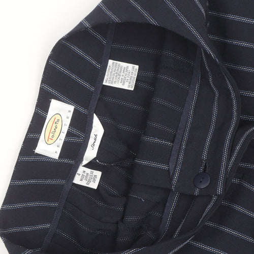 Talbots Petites Navy Pinstripe Wide-Leg Trousers Size 8 Petite