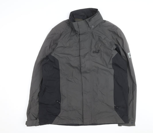 Jack Wolfskin Men's Grey Waterproof Hiking Jacket Size L Outdoor Coat