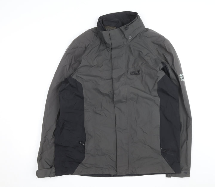 Jack Wolfskin Men's Grey Waterproof Hiking Jacket Size L Outdoor Coat