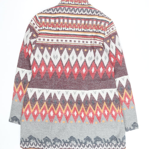 Angie Men's Multicoloured L Aztec Pattern Mid-Length Coatigan