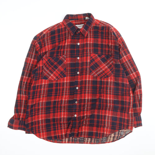 McGregor Men’s Red Plaid Flannel Button-Up Shirt L Vintage
