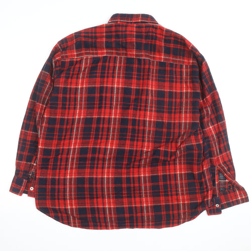 McGregor Men’s Red Plaid Flannel Button-Up Shirt L Vintage