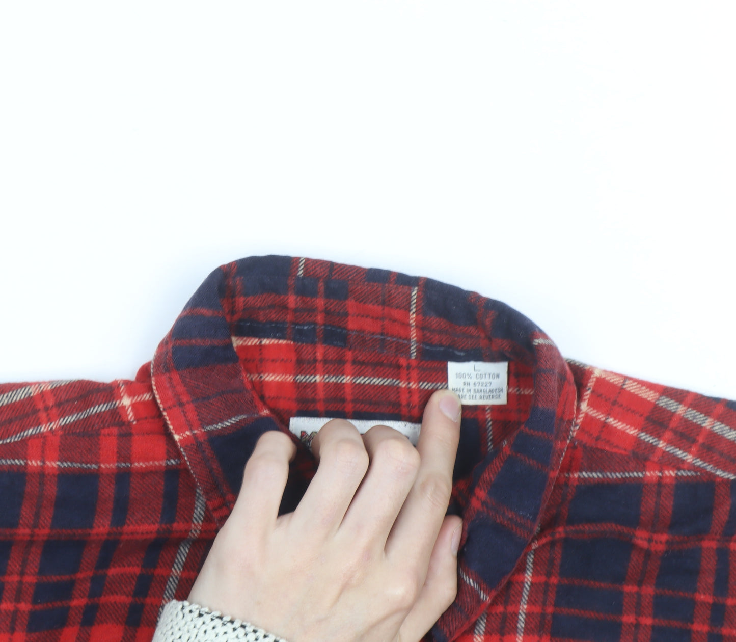 McGregor Men’s Red Plaid Flannel Button-Up Shirt L Vintage