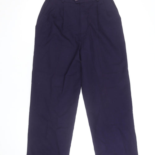 David Brooks Ltd Women’s Blue Wool Pleated Classic Trousers Size 10